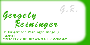 gergely reininger business card
